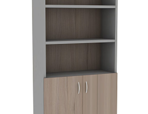 SUMMUS (LB-202) – Librero de piso CON 2 PUERTAS INFERIORES