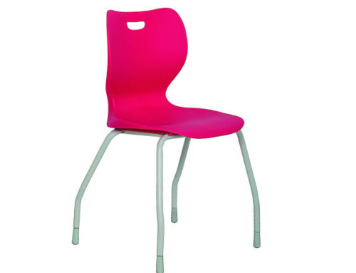 Silla multiusos de 4 patas, asiento y respaldo en polipropileno, modelo AB-100V