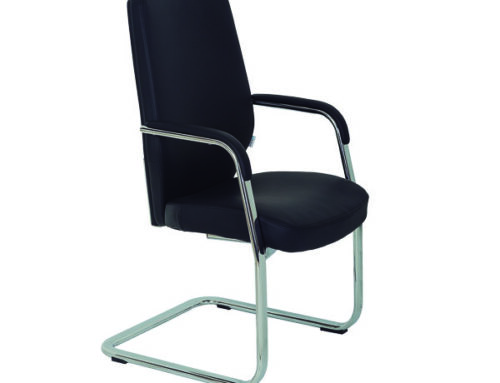 Sillón visitante de lujo con respaldo alto, modelo AB-35.