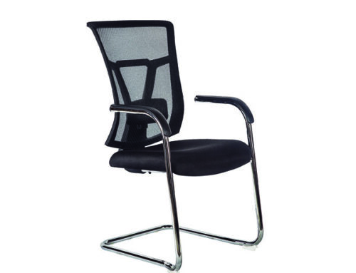 Sillón visitante cromado tapizado en malla, modelo DIN-V